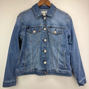 Seven7 size Small Women’s Blue Denim Button Up Trucker Jean Jacket